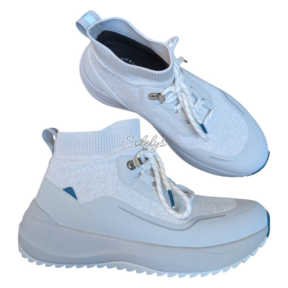 Vessi Stormburst Womens 8 Frost White Waterproof High Top Knit Sneaker Boot - Picture 1 of 12